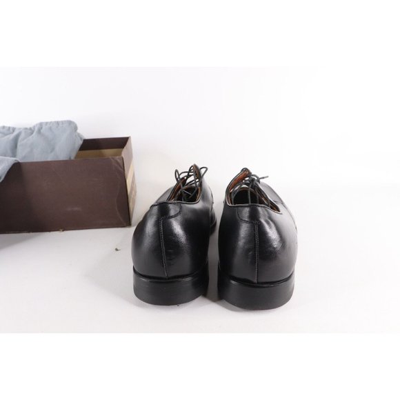 NOS Vintage 90s Mens Size 11 B Leather Moc Toe Lace Dress Shoes Black USA main image 4